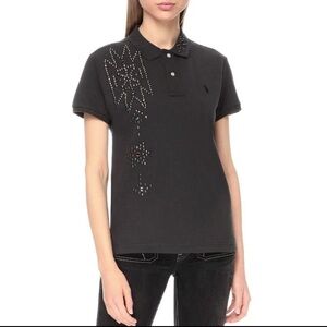 Ralph Lauren Black Polo with Colorful Embellishments